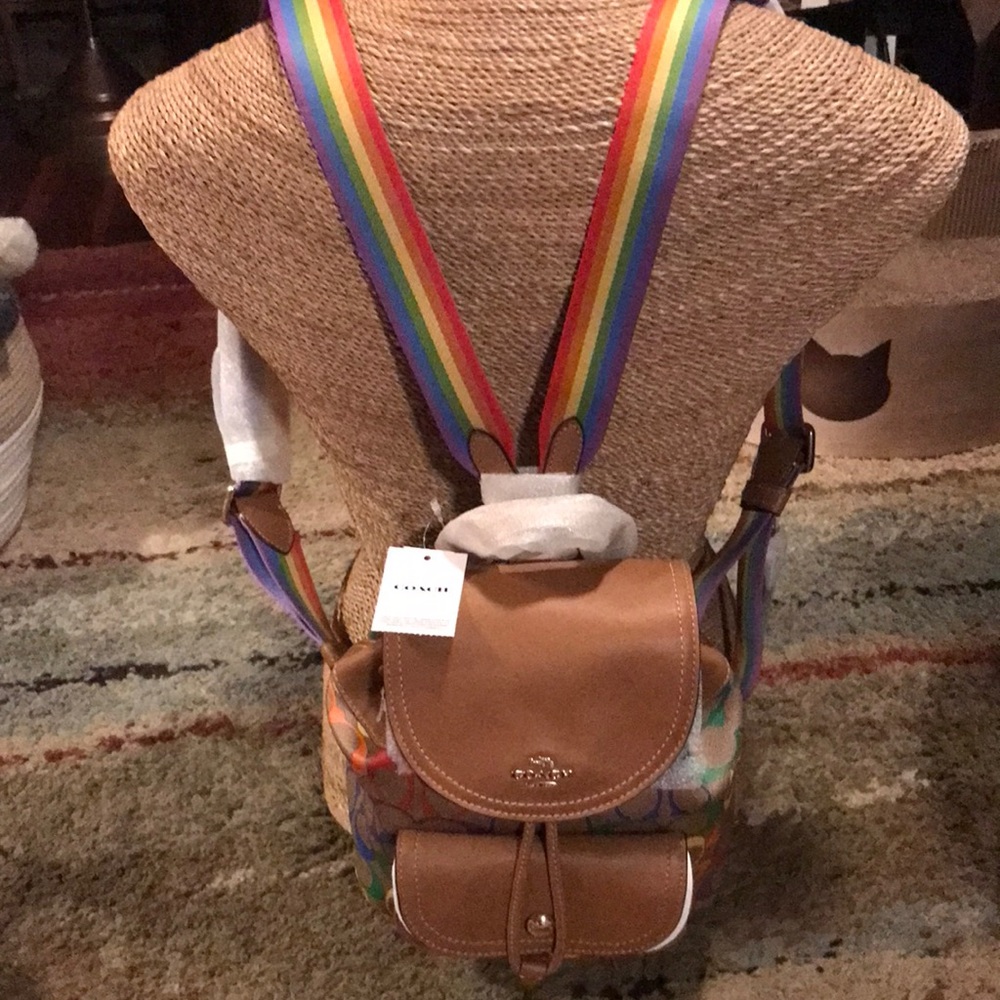 Coach rainbow signature pennie backpack - Picture 1 of 9